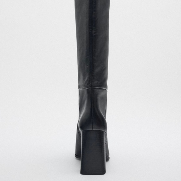 Zara heeled boots leather black - Picture 4 of 8